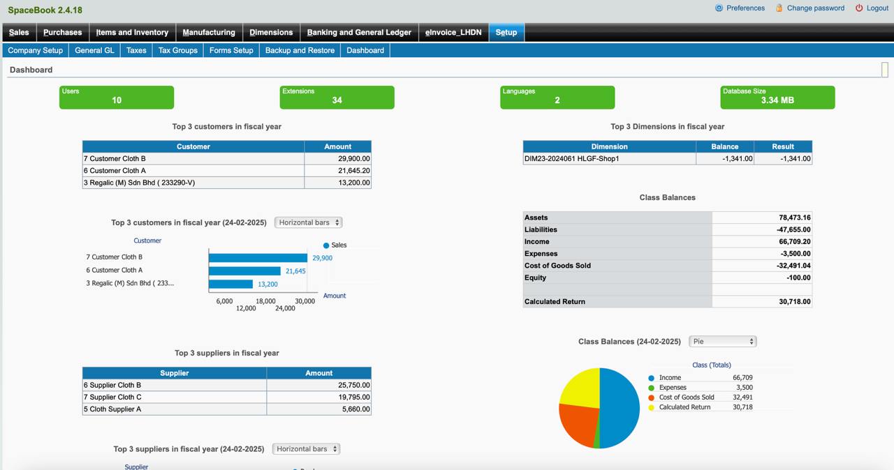 SpaceBook Cloud ERP System